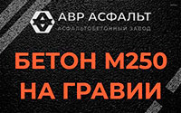 Бетон М250 на гравии в Поварово